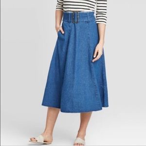 WhoWhatWear Denim A-line skirt, size 6